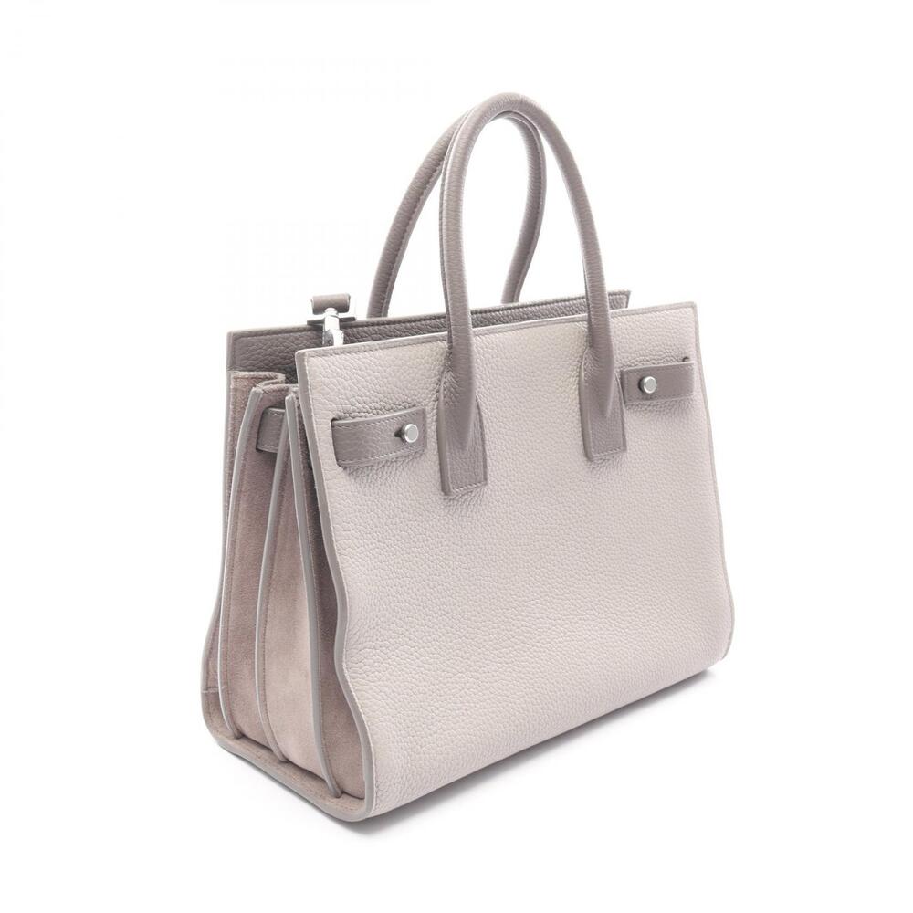 Saint Laurent Paris Sac de Jour Handbag Leather Gray